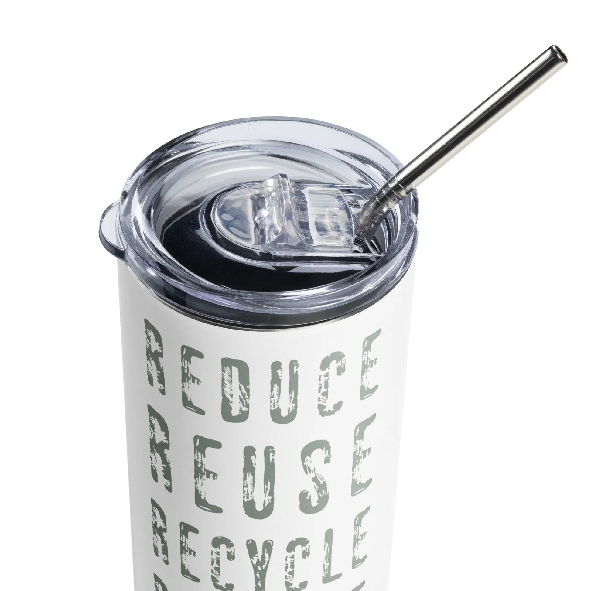 Reduce Reuse Recycle Eco Friendly Stainless steel tumbler with metal straw Rebel Girl Rampage