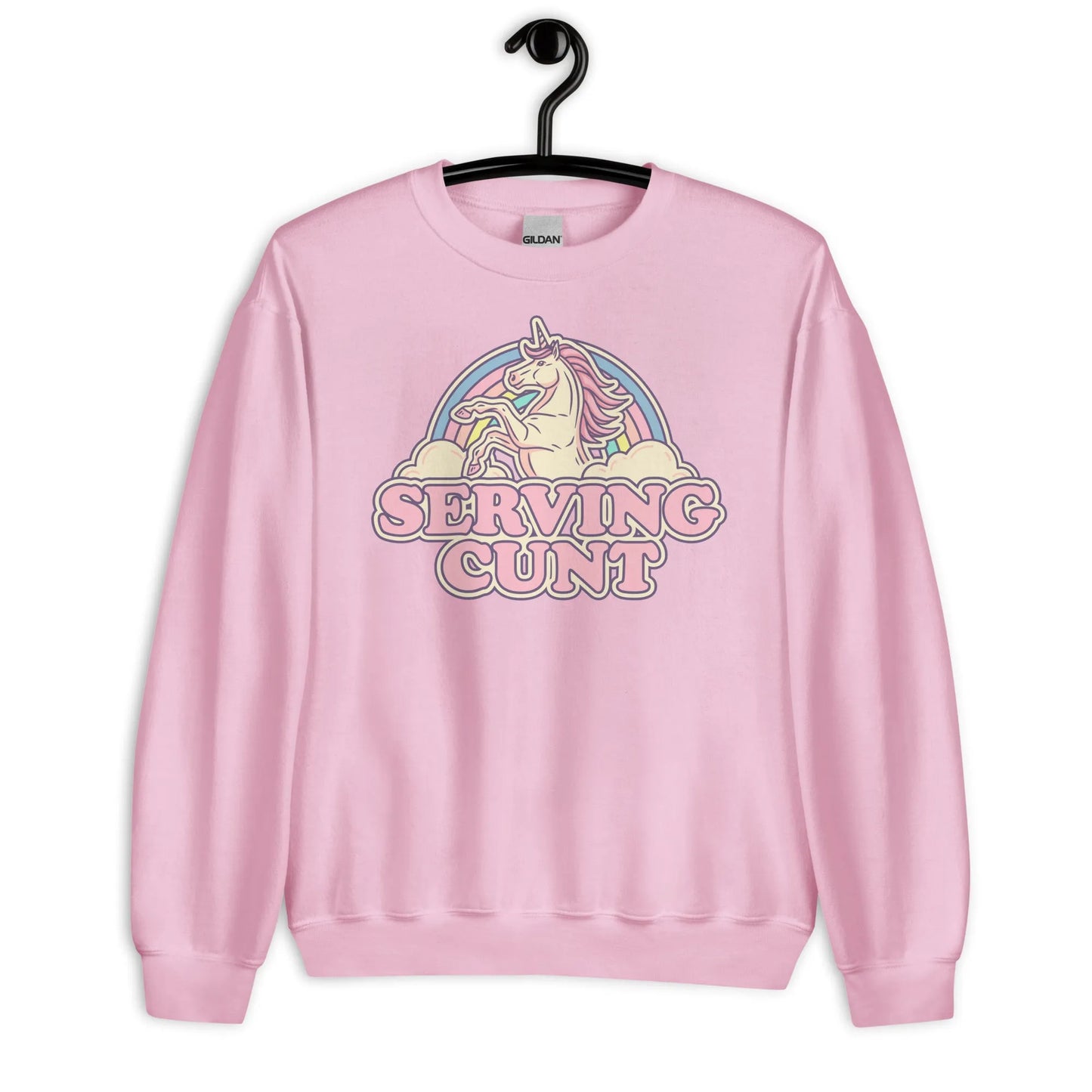 Serving C Unicorn Unisex Sweatshirt, sassy, aunty, fun, bold, attitude, no fucks given, Anne Lesniak, Rebel Girl Rampage