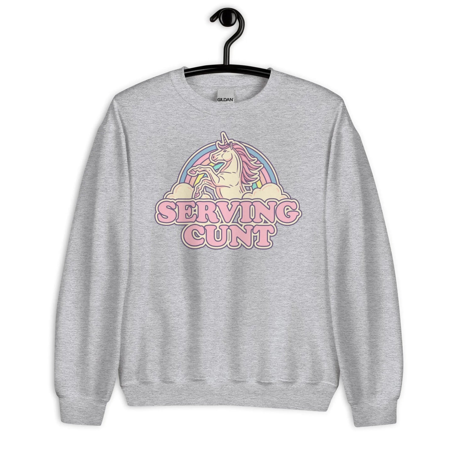 Serving C Unicorn Unisex Sweatshirt, Anne Lesniak, Rebel Girl Rampage