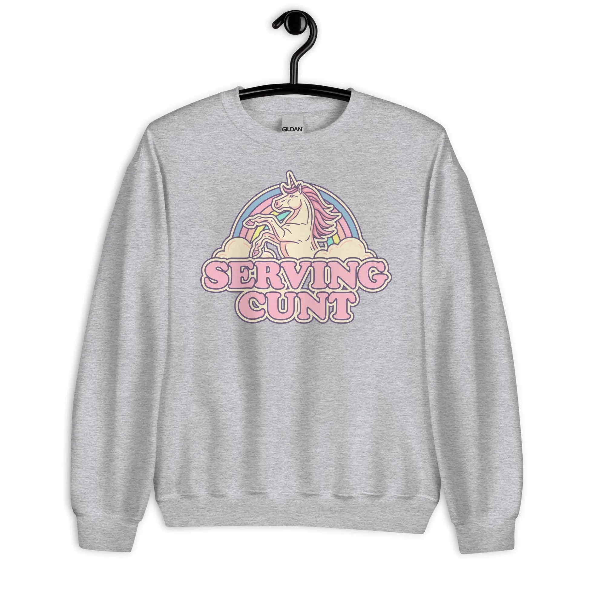 Serving C Unicorn Unisex Sweatshirt, Anne Lesniak, Rebel Girl Rampage