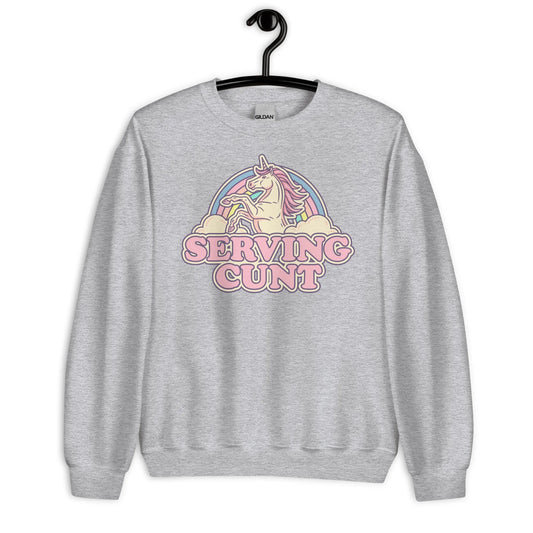 Serving C Unicorn Unisex Sweatshirt, Anne Lesniak, Rebel Girl Rampage