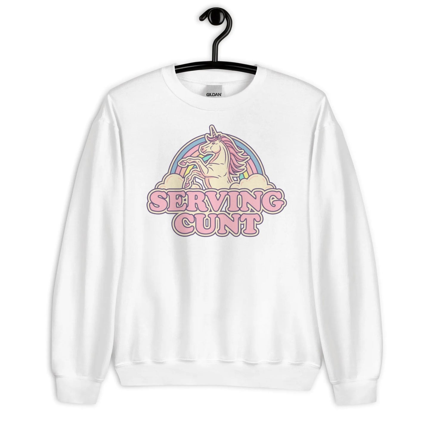 Serving C Unicorn Unisex Sweatshirt, Anne Lesniak, Rebel Girl Rampage