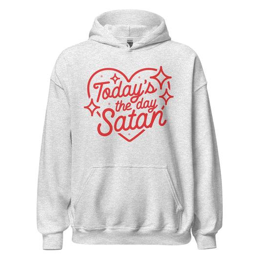 Today is the Day Satan white unisex hoodie, Hearts and Demons, Witchy clothing, Rebel Girl Rampage