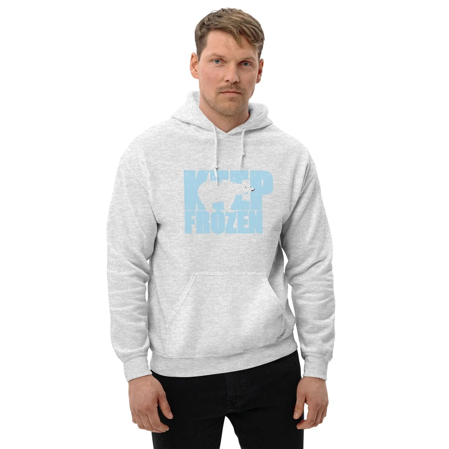 Keep Frozen polar bear graphic hoodie, global warming, climate change, ice caps, winter, cozy, chilly, warm, animal activist, animal lover, environmentally conscious, Rebel Girl Rampage
