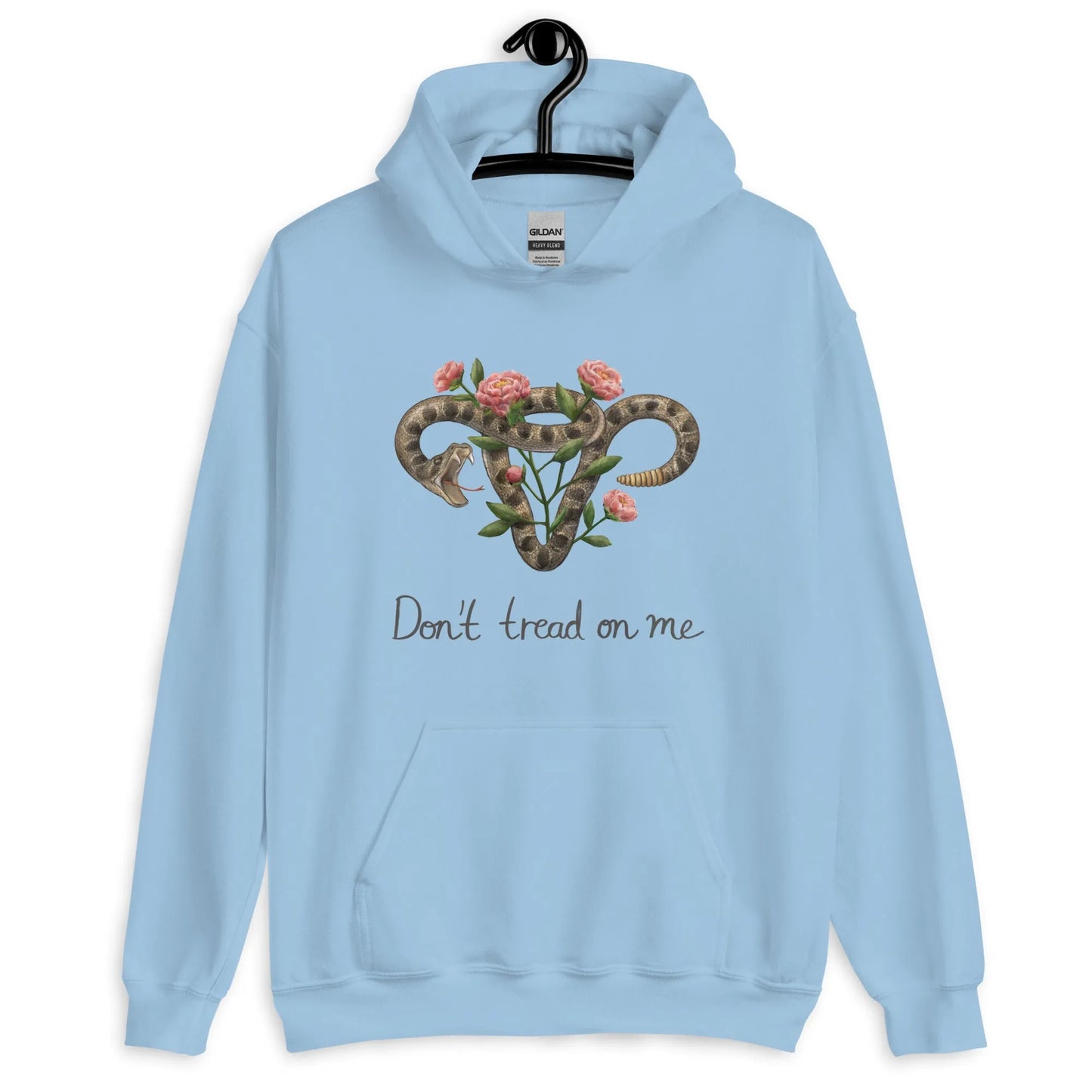 Don’t Tread On Me Uterus with Flowers unisex feminist pro choice women’s rights hoodie Rattlesnakes ad Roses abortion rights sweatshirt Rebel Girl Rampage