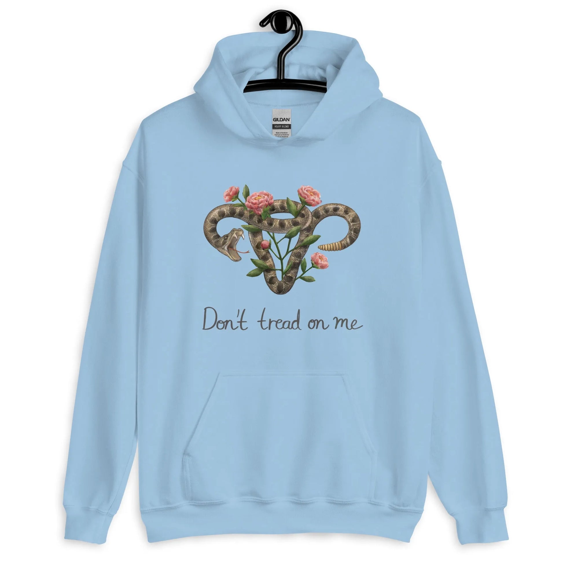 Don’t Tread On Me Uterus with Flowers unisex feminist pro choice women’s rights hoodie Rattlesnakes ad Roses abortion rights sweatshirt Rebel Girl Rampage