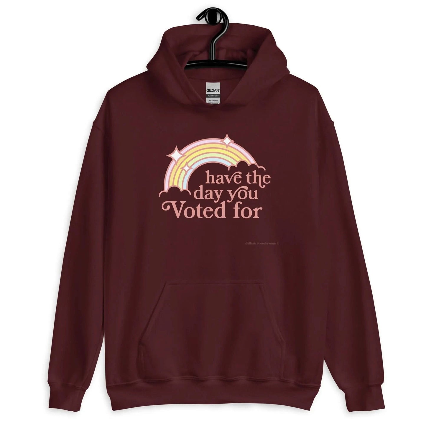 Have the day you voted for rainbow graphic on a hoodie. stand up for human rights and equal access, Rebel Girl Rampage