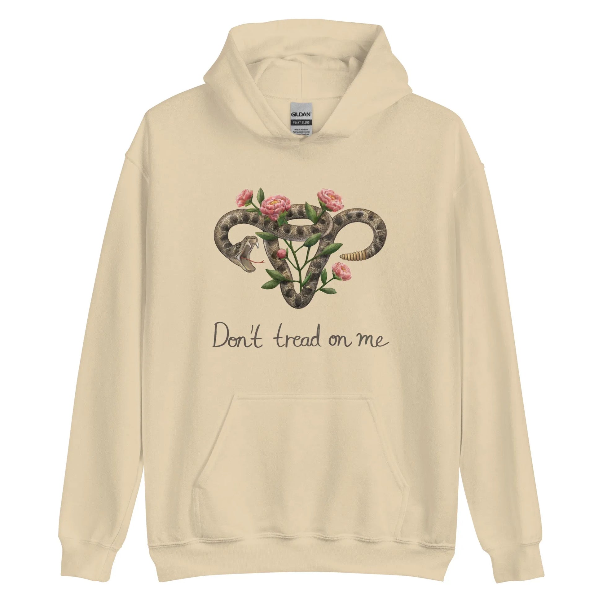 Don’t Tread On Me Uterus with Flowers unisex feminist pro choice women’s rights hoodie Rattlesnakes ad Roses abortion rights sweatshirt Rebel Girl Rampage
