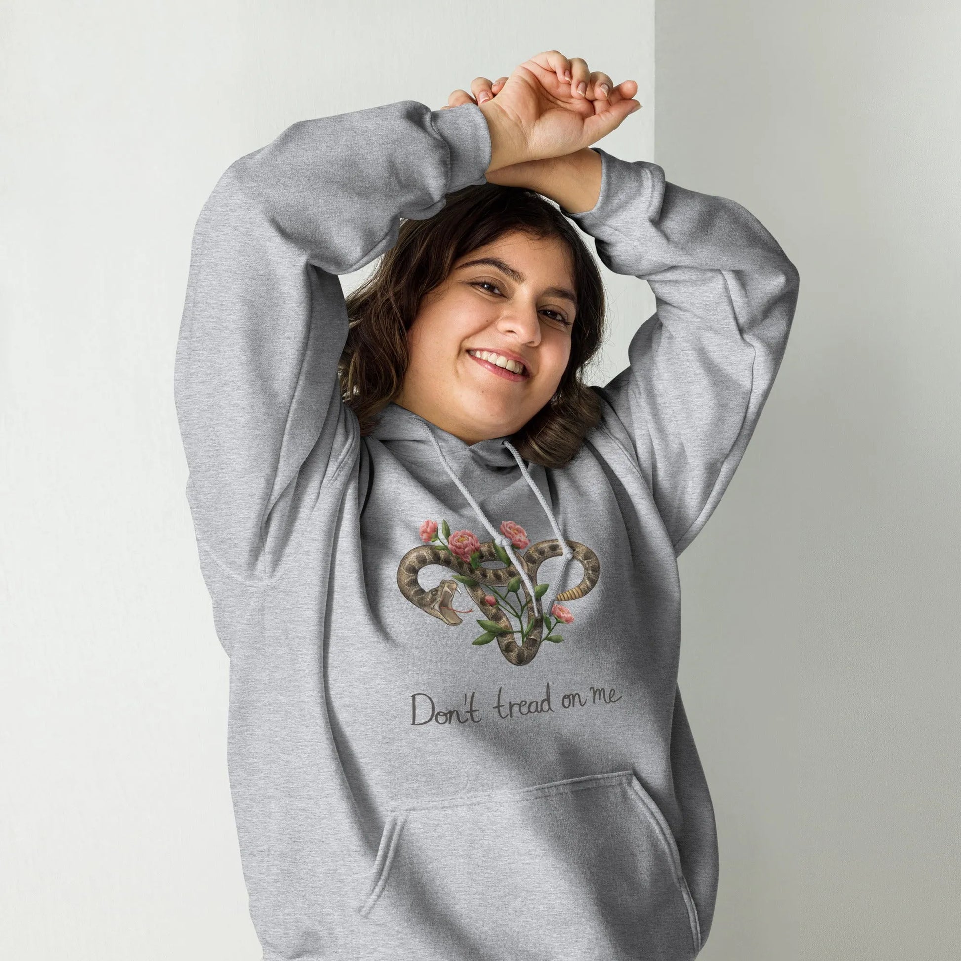 DOn’t Tread On Me Uterus with Flowers unisex feminist pro choice women’s rights hoodie Rattlesnakes ad Roses abortion rights sweatshirt Rebel Girl Rampage