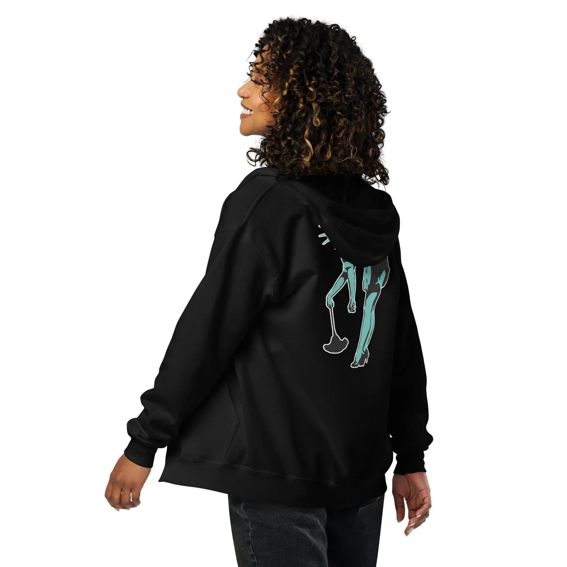 Lady Liberty Graffiti Stencil Art Heavy Statue of Liberty Zip Hoodie Rebel Girl Rampage