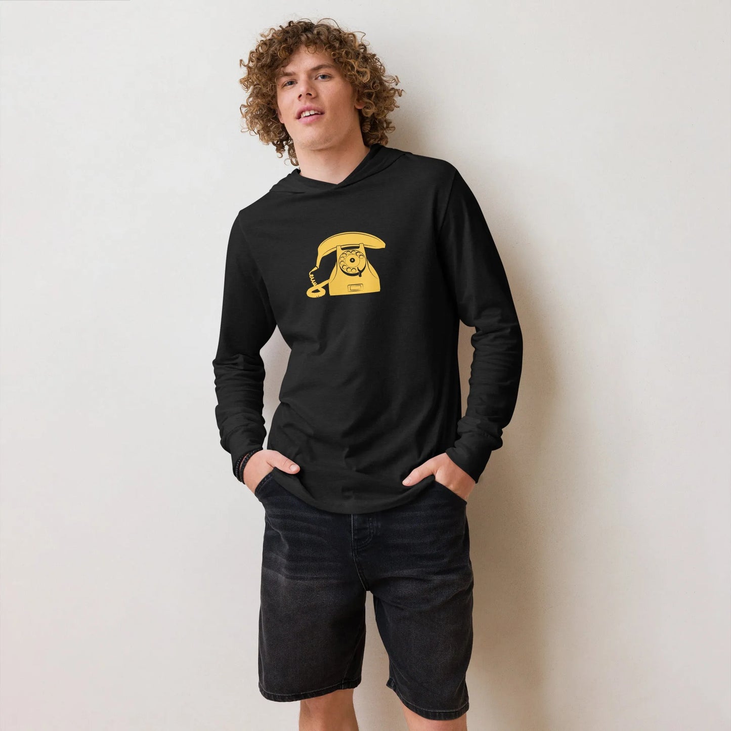Retro Banana Phone Hooded Long Sleeve Unisex T-shirt Rebel Girl Rampage
