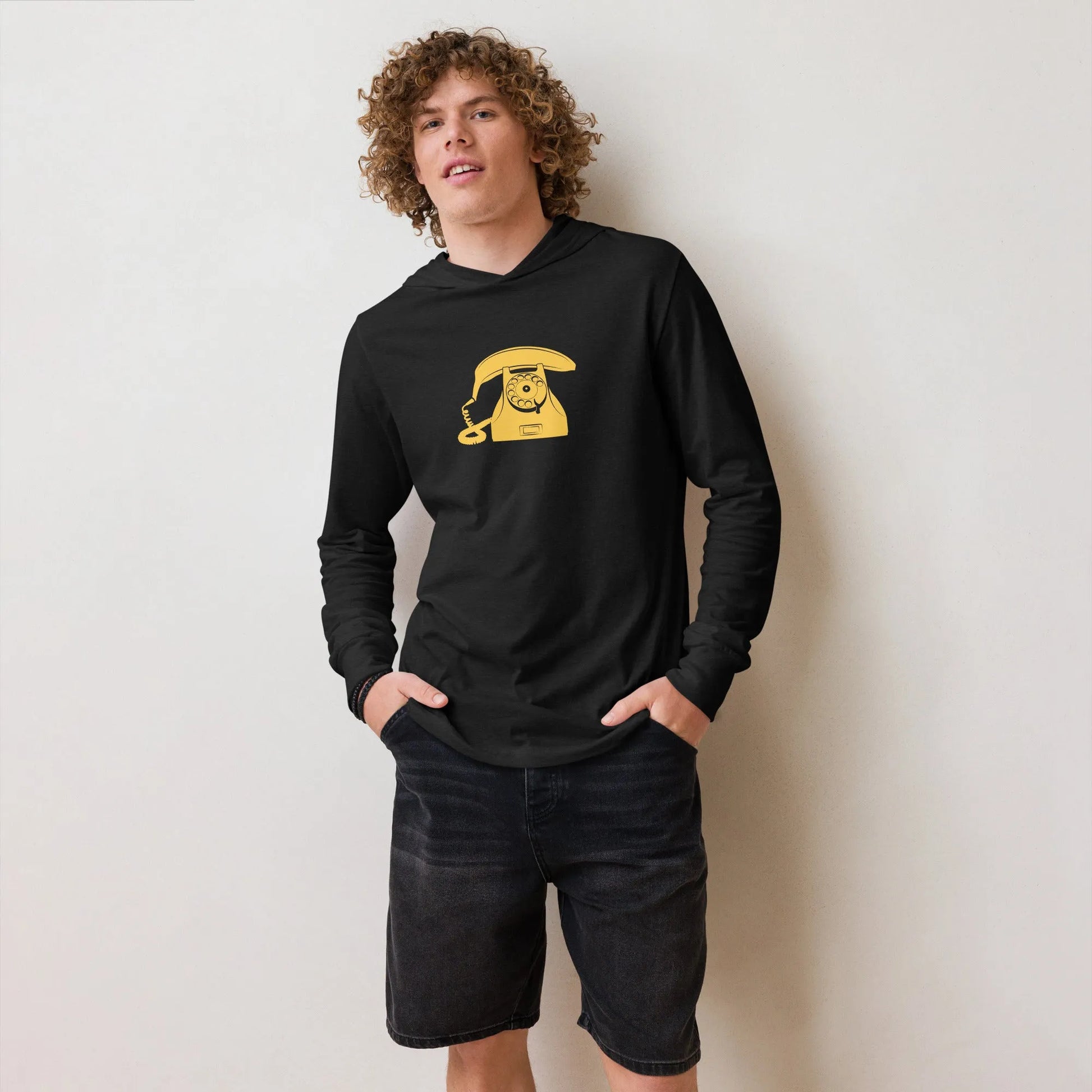 Retro Banana Phone Hooded Long Sleeve Unisex T-shirt Rebel Girl Rampage