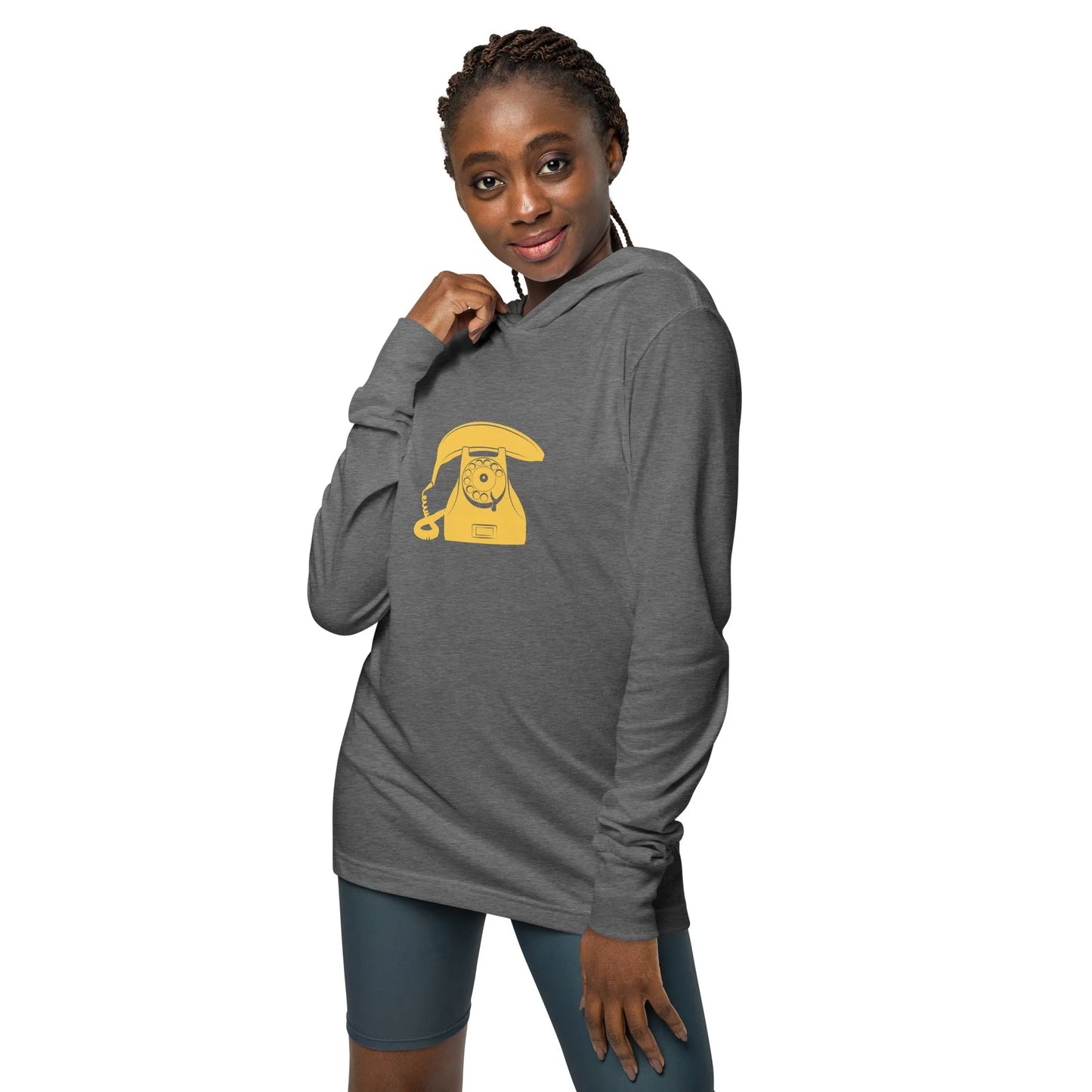 Retro Banana Phone Hooded Long Sleeve Unisex T-shirt Rebel Girl Rampage