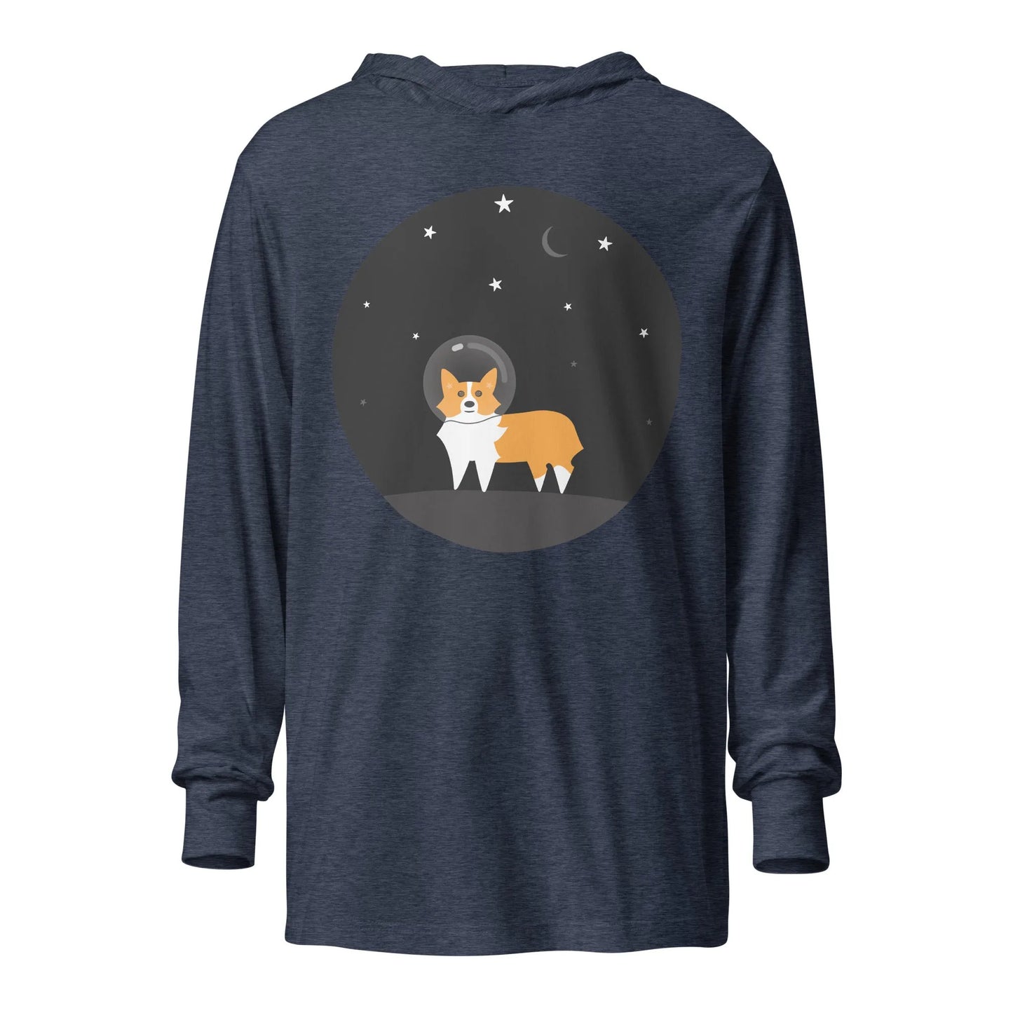 Astro Space Corgi Hooded Long Sleeve Unisex T-Shirt, Rebel Girl Rampage