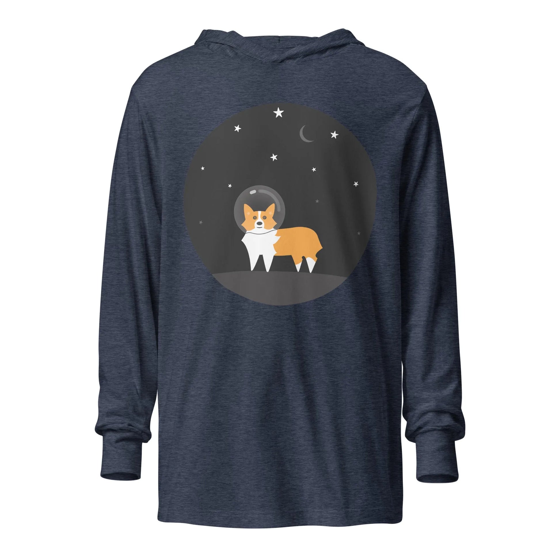 Astro Space Corgi Hooded Long Sleeve Unisex T-Shirt, Rebel Girl Rampage