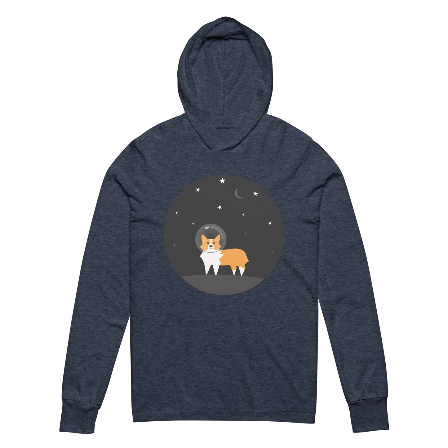 Astro Space Corgi Hooded Long Sleeve Unisex T-Shirt, Rebel Girl Rampage