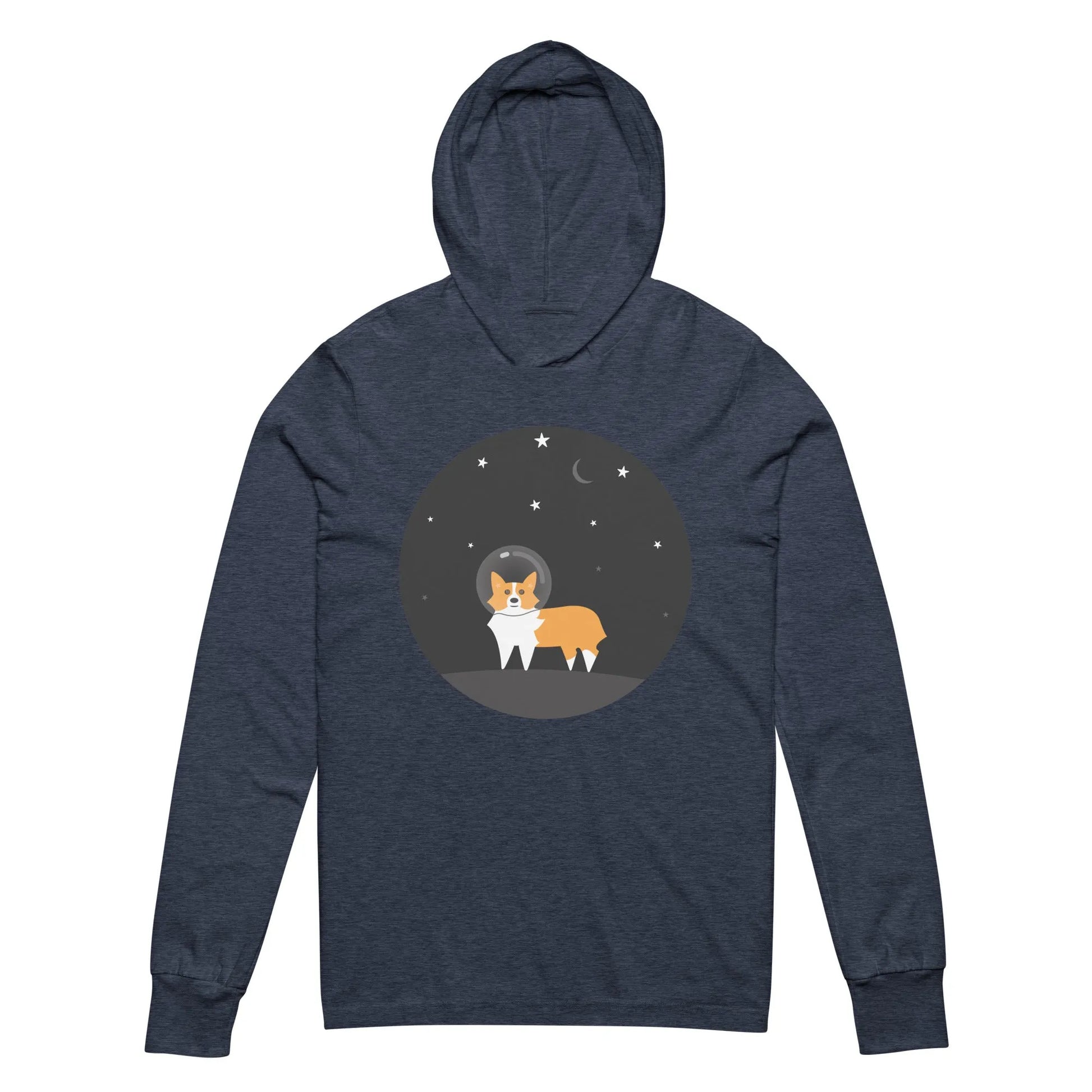 Astro Space Corgi Hooded Long Sleeve Unisex T-Shirt, Rebel Girl Rampage