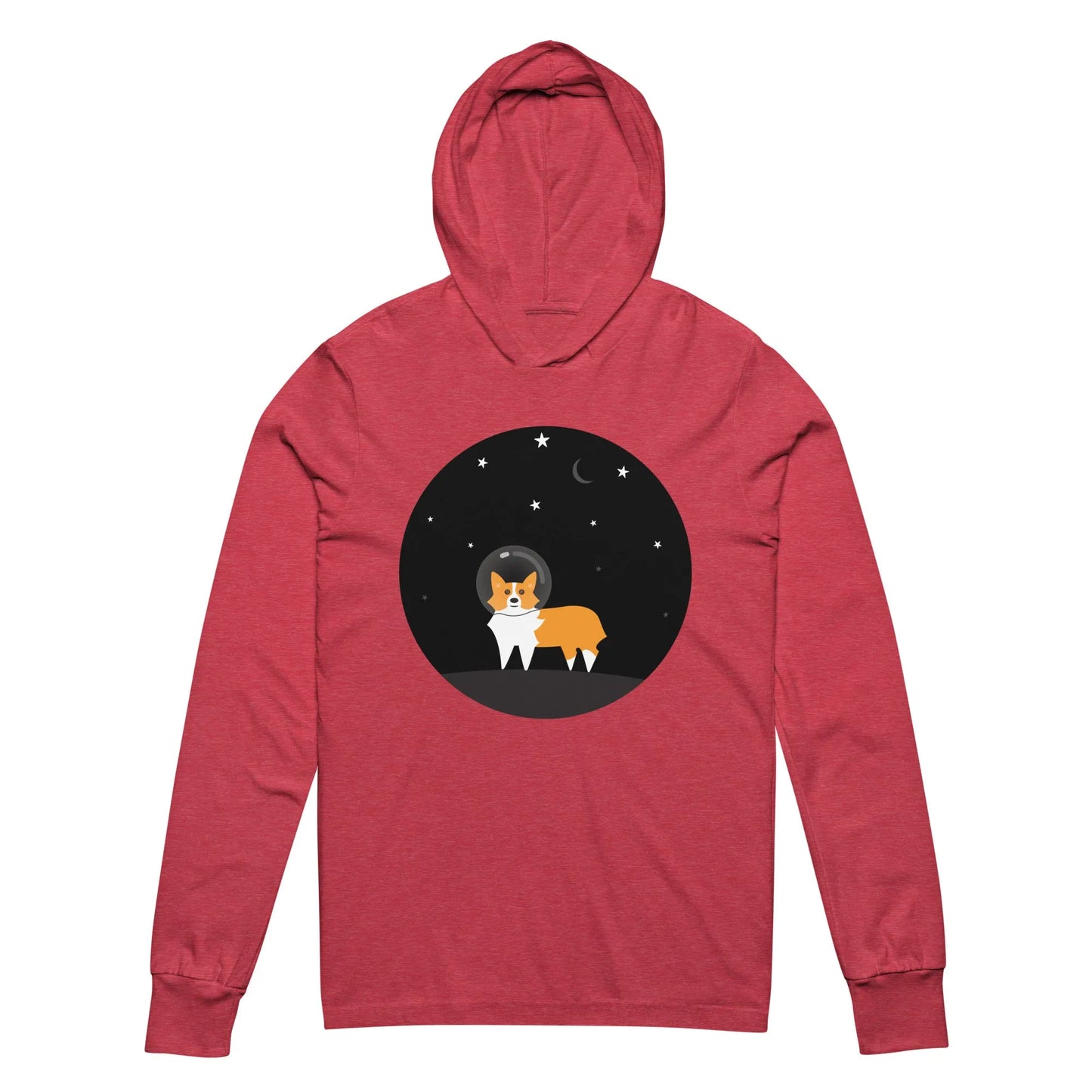 Astro Space Corgi Hooded Long Sleeve Unisex T-Shirt, Rebel Girl Rampage