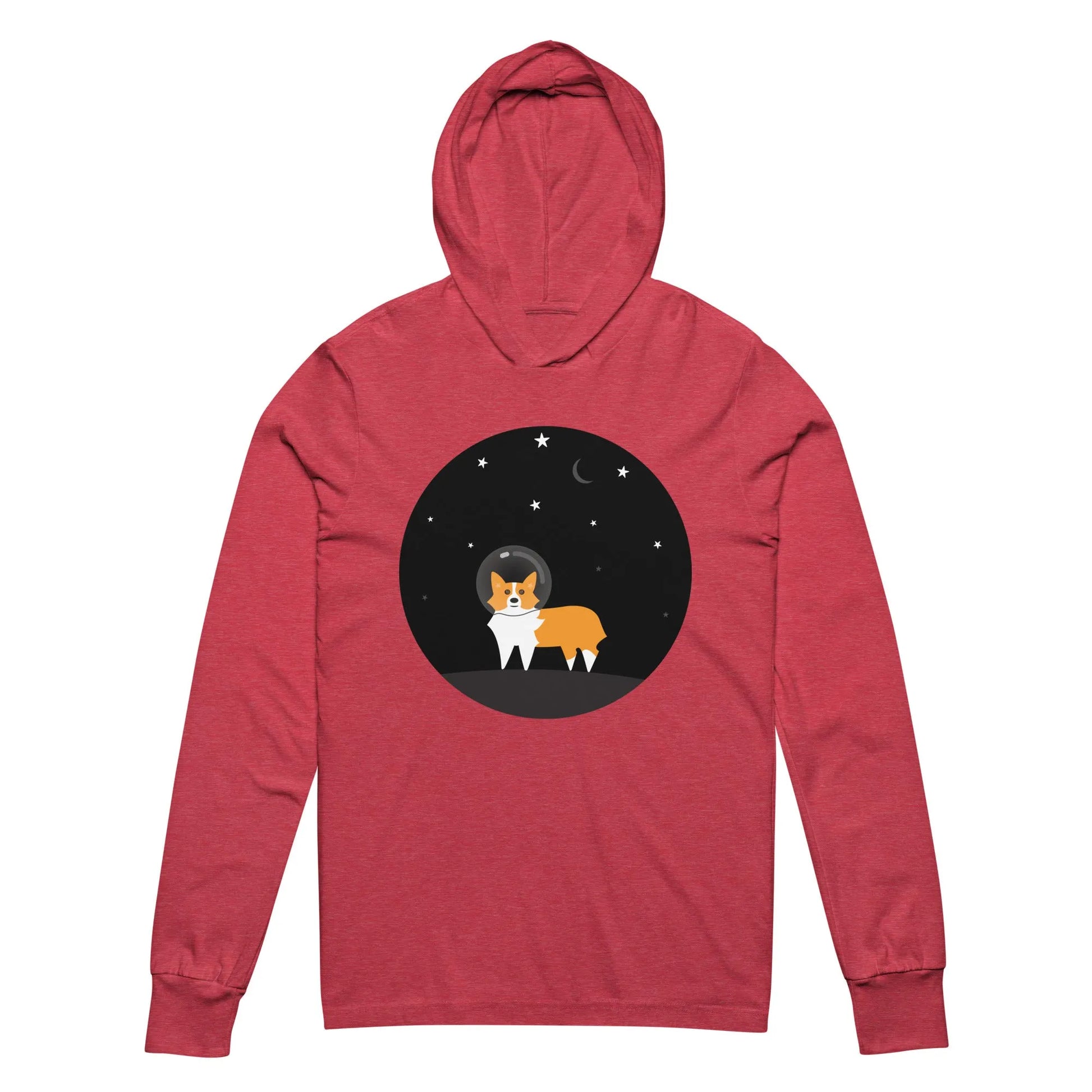 Astro Space Corgi Hooded Long Sleeve Unisex T-Shirt, Rebel Girl Rampage