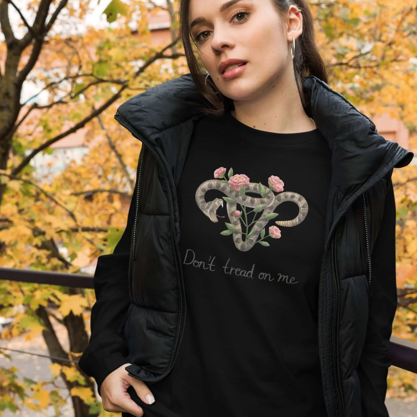Don’t Tread On Me Uterus with Flowers Unisex Long Sleeve women’s reproductive rights texas pro choice ovaries cotton t-shirt