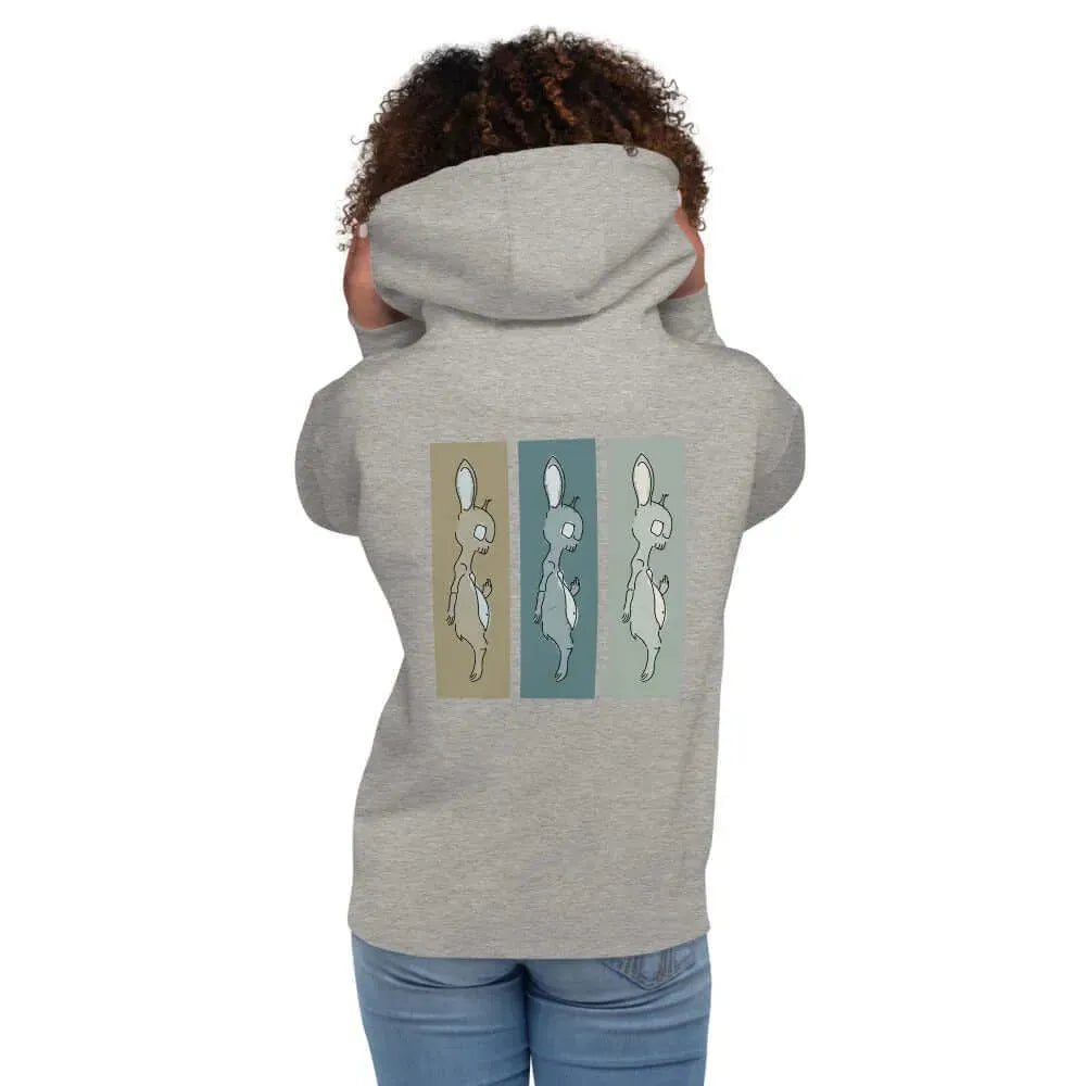 Death Bunny Unisex Graphic Hoodie sweatshirt Humor Halloween triptych art Rebel Girl Rampage