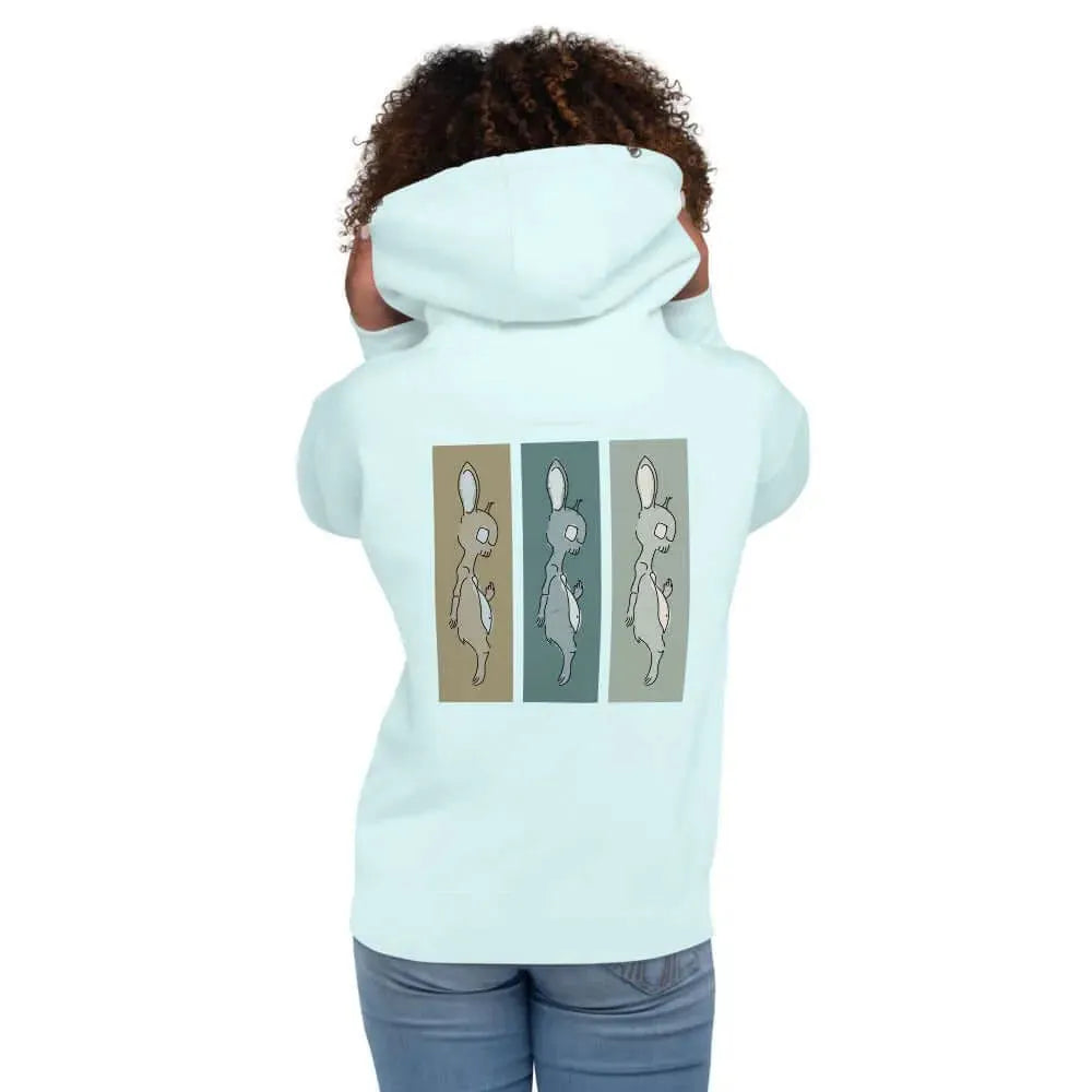 Death Bunny Unisex Graphic Hoodie sweatshirt Humor Halloween triptych art Rebel Girl Rampage