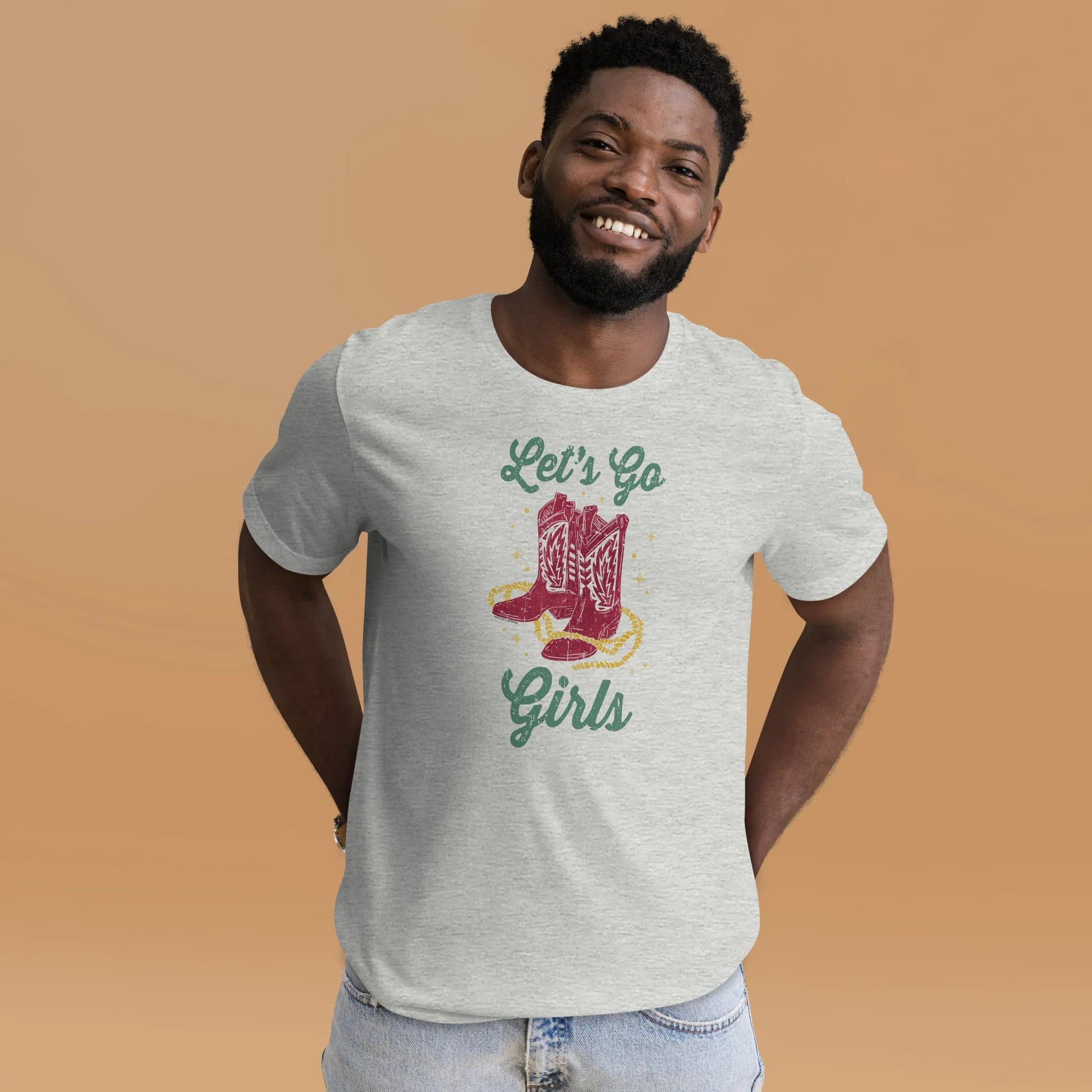 Let’s Go Girls Cowgirl Boot’s unisex western art texas t-shirt Rebel Girl Rampage