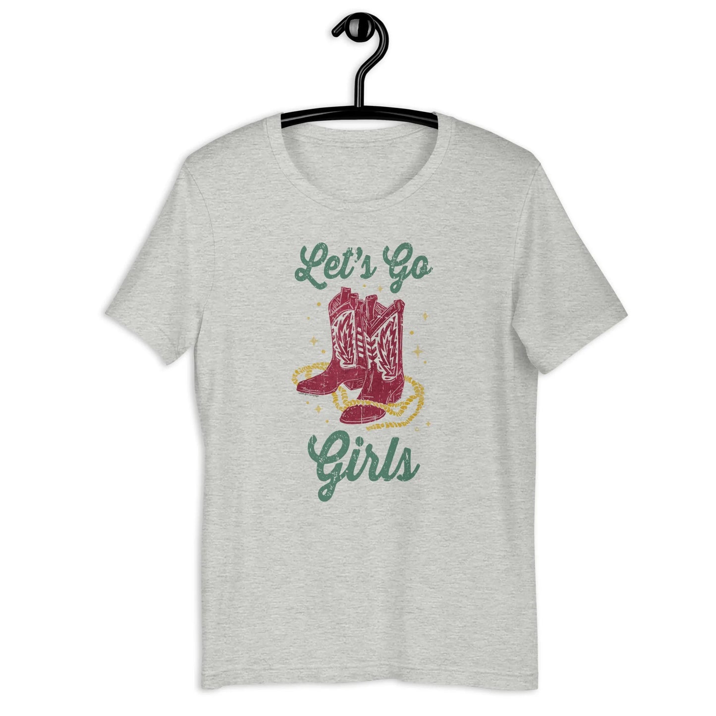 Let’s Go Girls Cowgirl Boot’s unisex western art texas t-shirt Rebel Girl Rampage