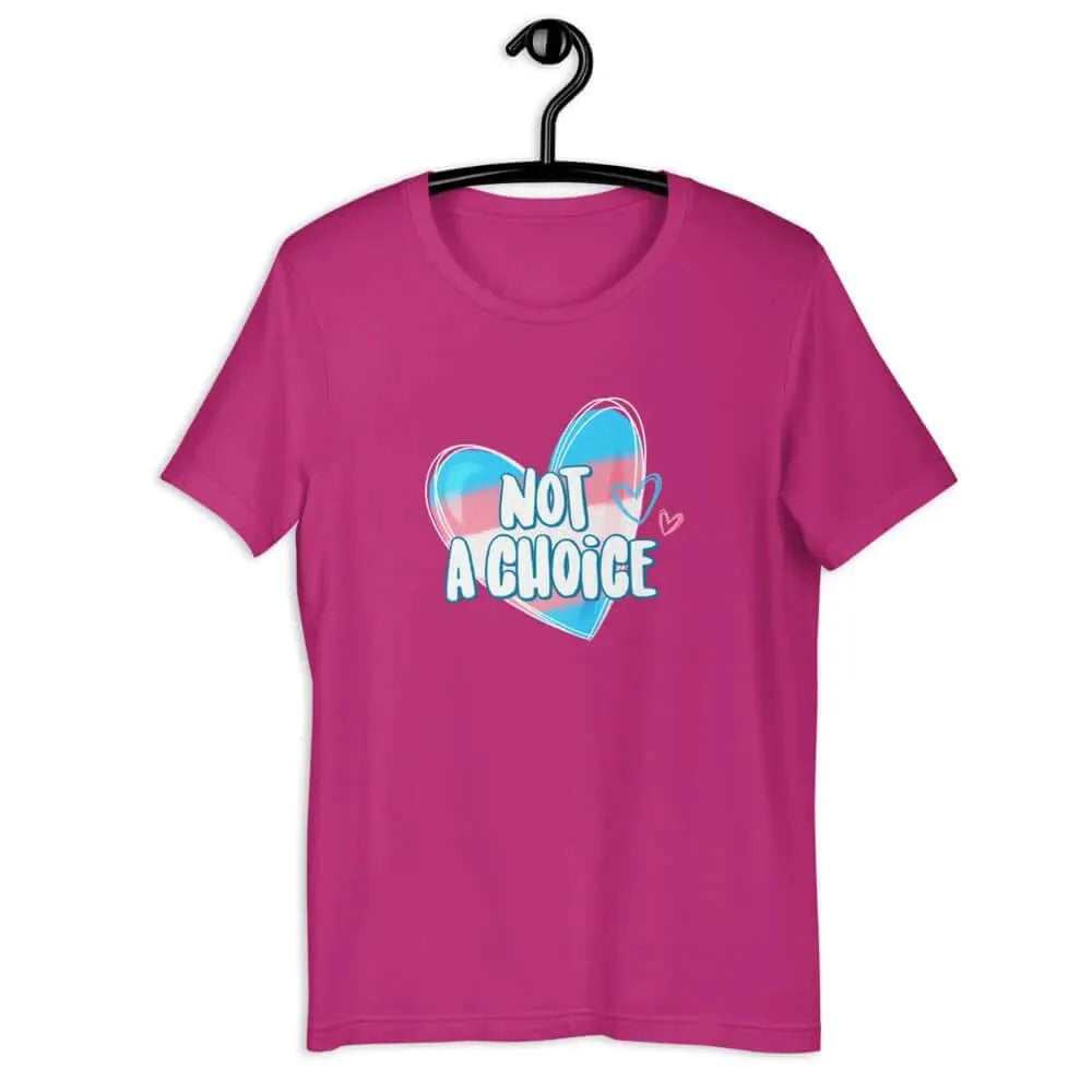 Not A Choice Trans Pride heart graphic Unisex T-Shirt, heart, trans colors, Rebel Girl Rampage