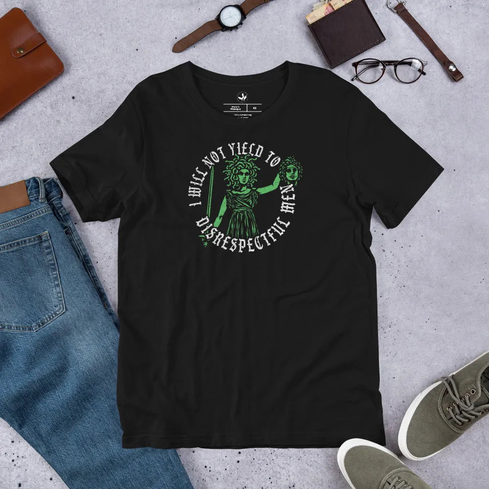 Will Not Yield Unisex T-Shirt, AOC, Medusa, Feminist top, Anne Lesniak, Rebel Girl Rampage