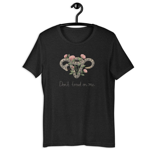 Feminist Don’t Tread On Me Uterus with Flowers Pro choice Abortion Rights Rattlesnakes and Roses Rebel Girl Rampage