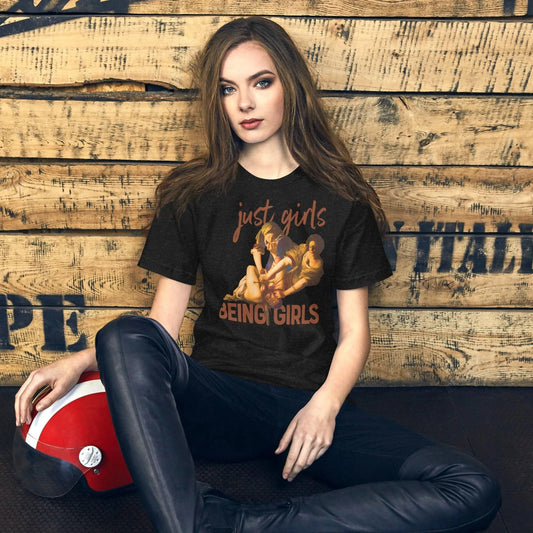 Girls being Girls Unisex T-Shirt, Feminism, Medieval Humor, Classic Art, Rebel Girl Rampage