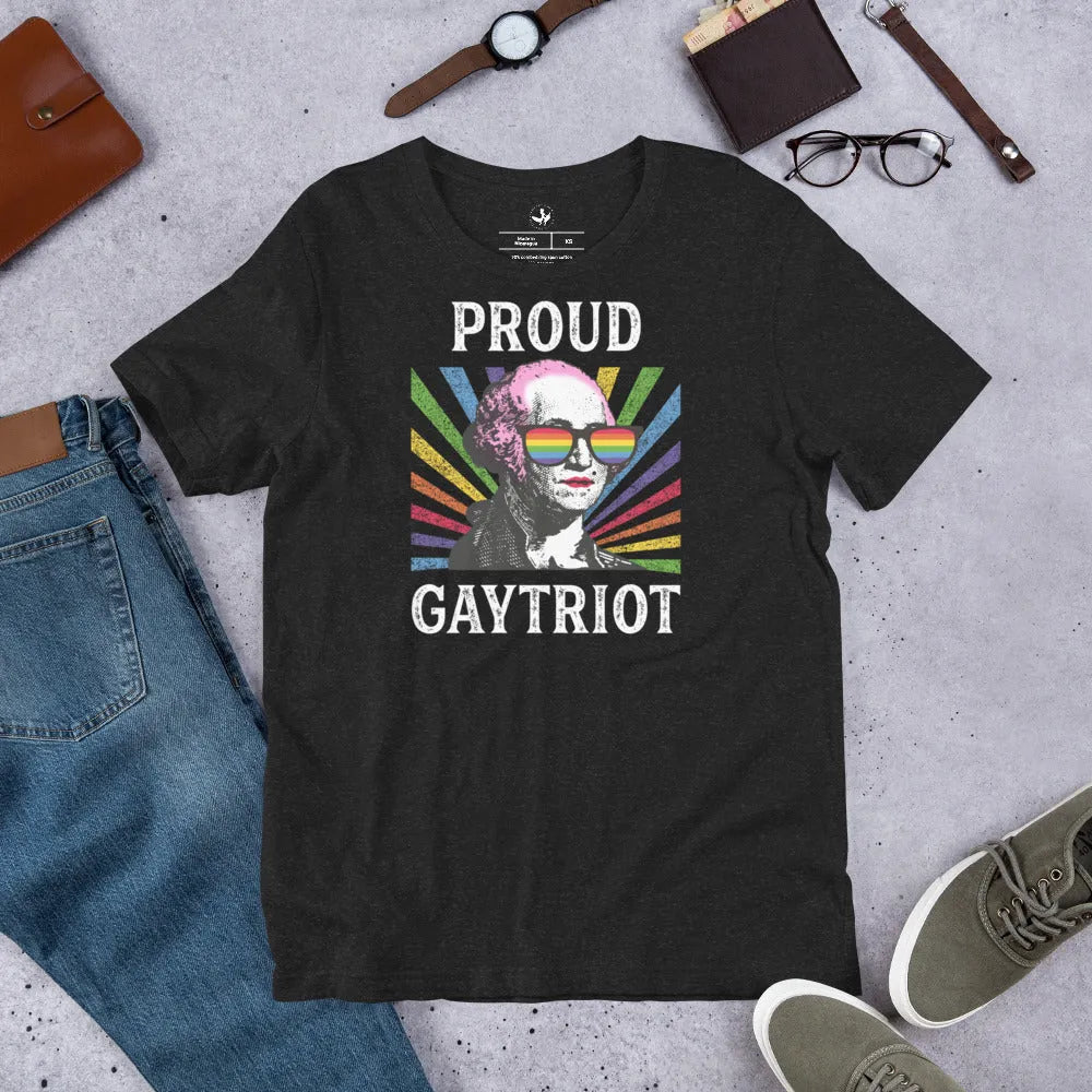 Proud Gaytriot Unisex T-shirt, LGBTQ Pride apparel, George Washington, Drag, Rainbow Fabulous, Humor, Anne Lesniak, Rebel Girl Rampage