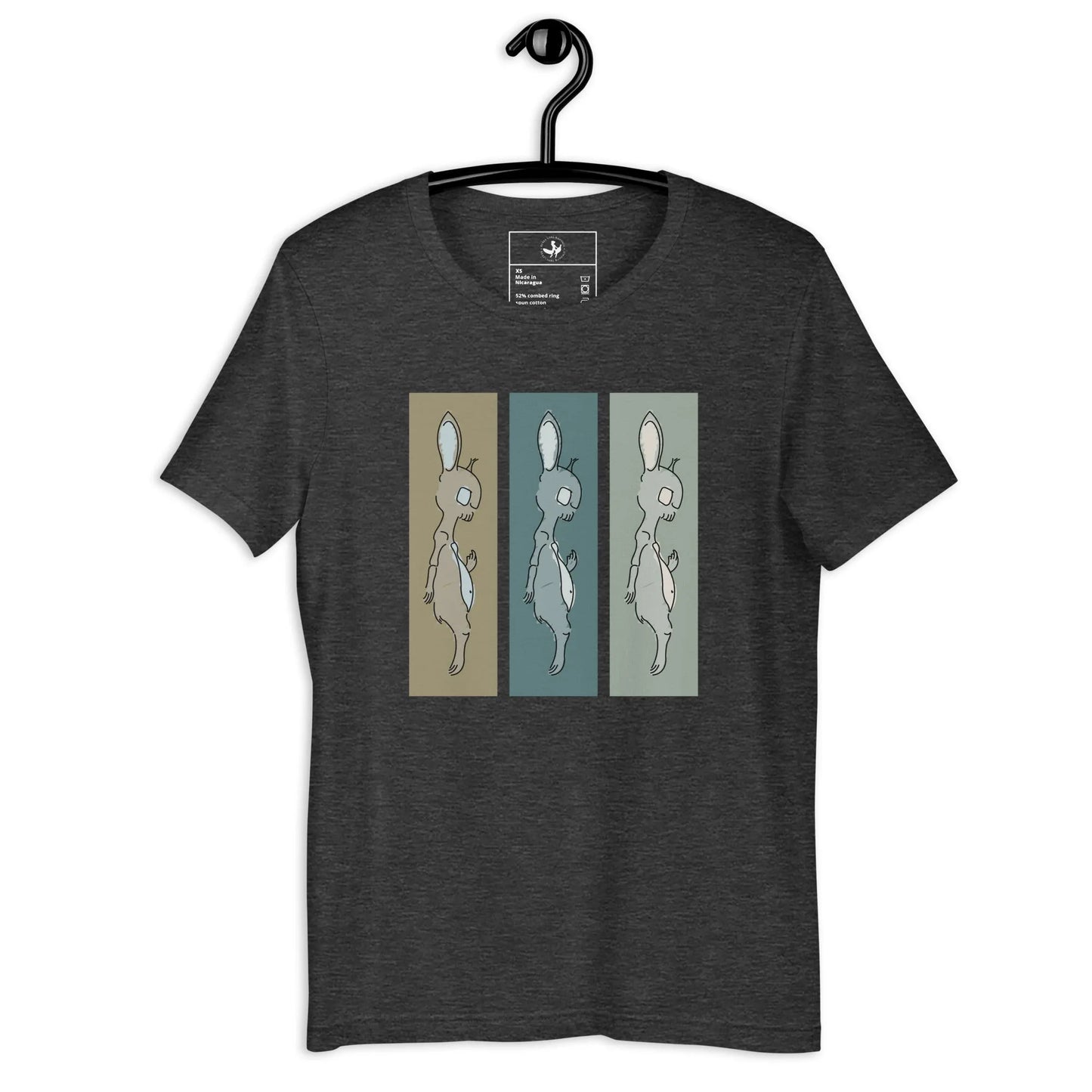 Death Bunny Unisex T-Shirt, Middle Finger Graphic Tee, Triptych graffiti art, streetwear, Rebel Girl Rampage
