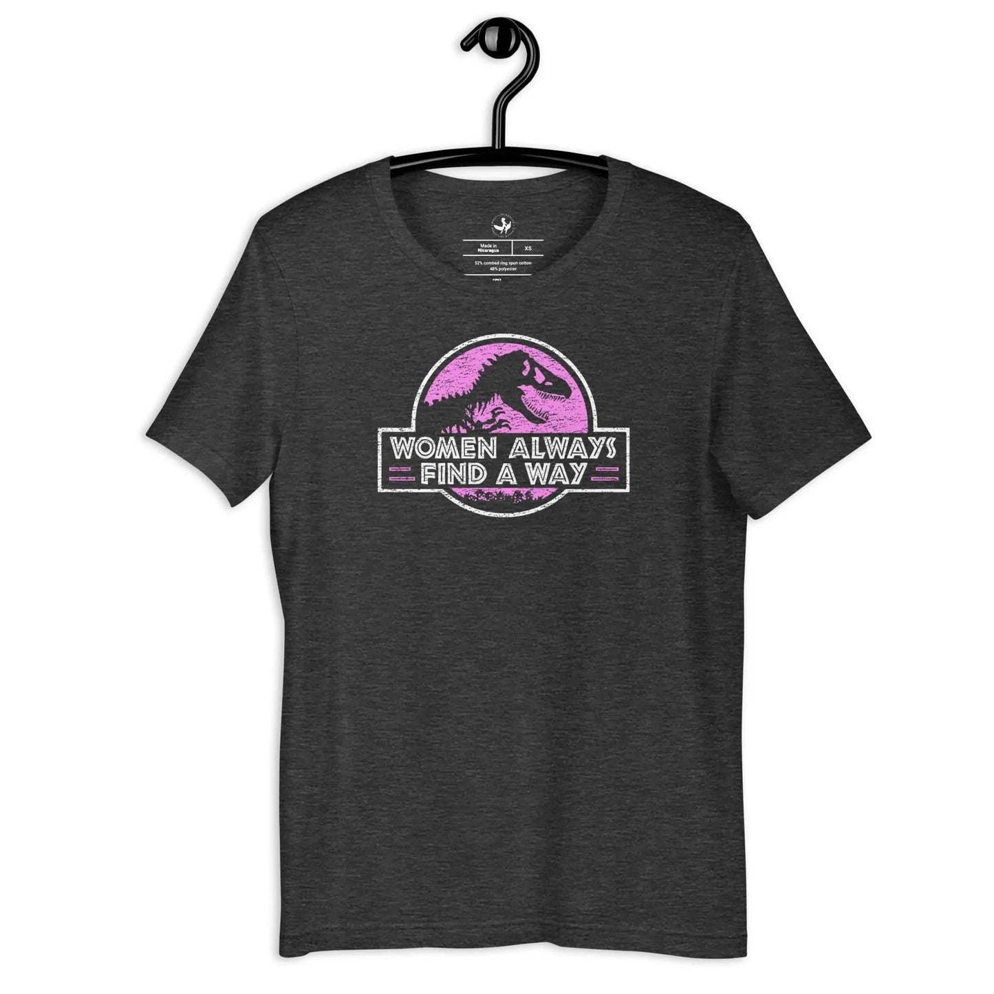 Women Will Find A Way Unisex T-Shirt, Tyrannosaurus Rex Dinosaur, Anne Lesniak, Rebel Girl Rampage
