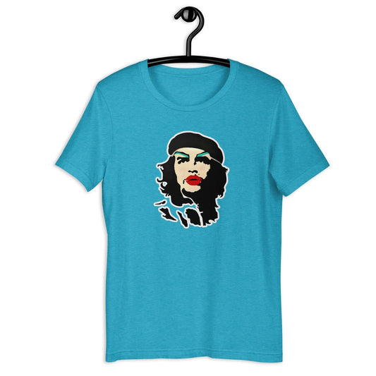 Revolution Slay Unisex T-Shirt, Ché Guevara in drag makeup, stencil graffiti art, Warhol Style, Pride Rebel Girl Rampage