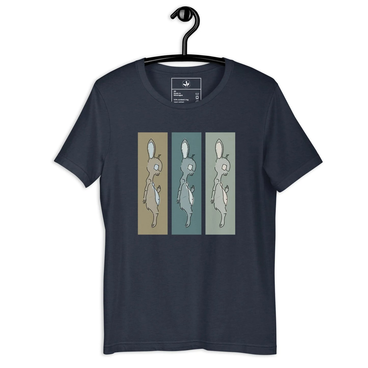 Death Bunny Unisex T-Shirt, Middle Finger Graphic Tee, Triptych graffiti art, streetwear, Rebel Girl Rampage