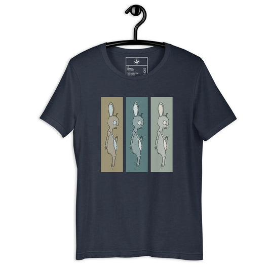 Death Bunny Unisex T-Shirt, Middle Finger Graphic Tee, Triptych graffiti art, streetwear, Rebel Girl Rampage