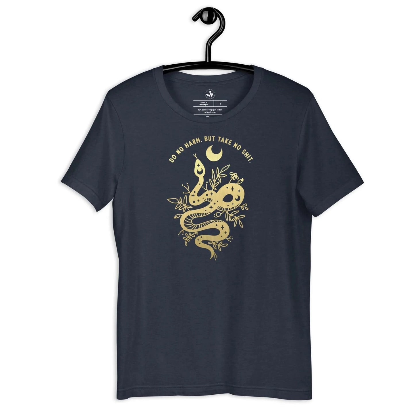 Don No Harm, But Take No Shit Unisex T-shit Unisex T-shirt, Witchy snake moon graphic design, Rebel Girl Rampage