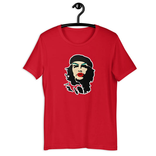 Revolution Slay Unisex T-Shirt, Ché Guevara in drag makeup, stencil graffiti art, Warhol Style, Rebel Girl Rampage