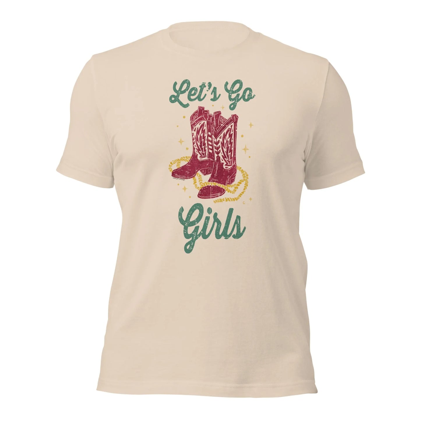 Let’s Go Girls Cowgirl Boot’s unisex western art texas t-shirt Rebel Girl Rampage