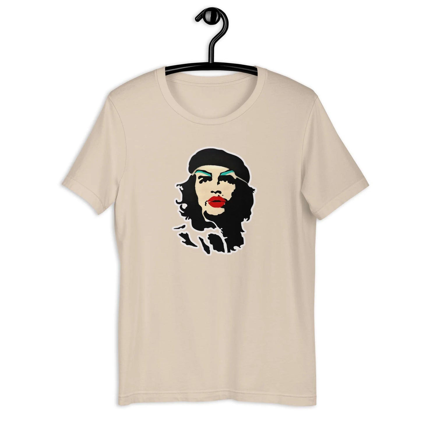 Revolution Slay Unisex T-Shirt, Ché Guevara in drag makeup, stencil graffiti art, Warhol Style, Pride Rebel Girl Rampage