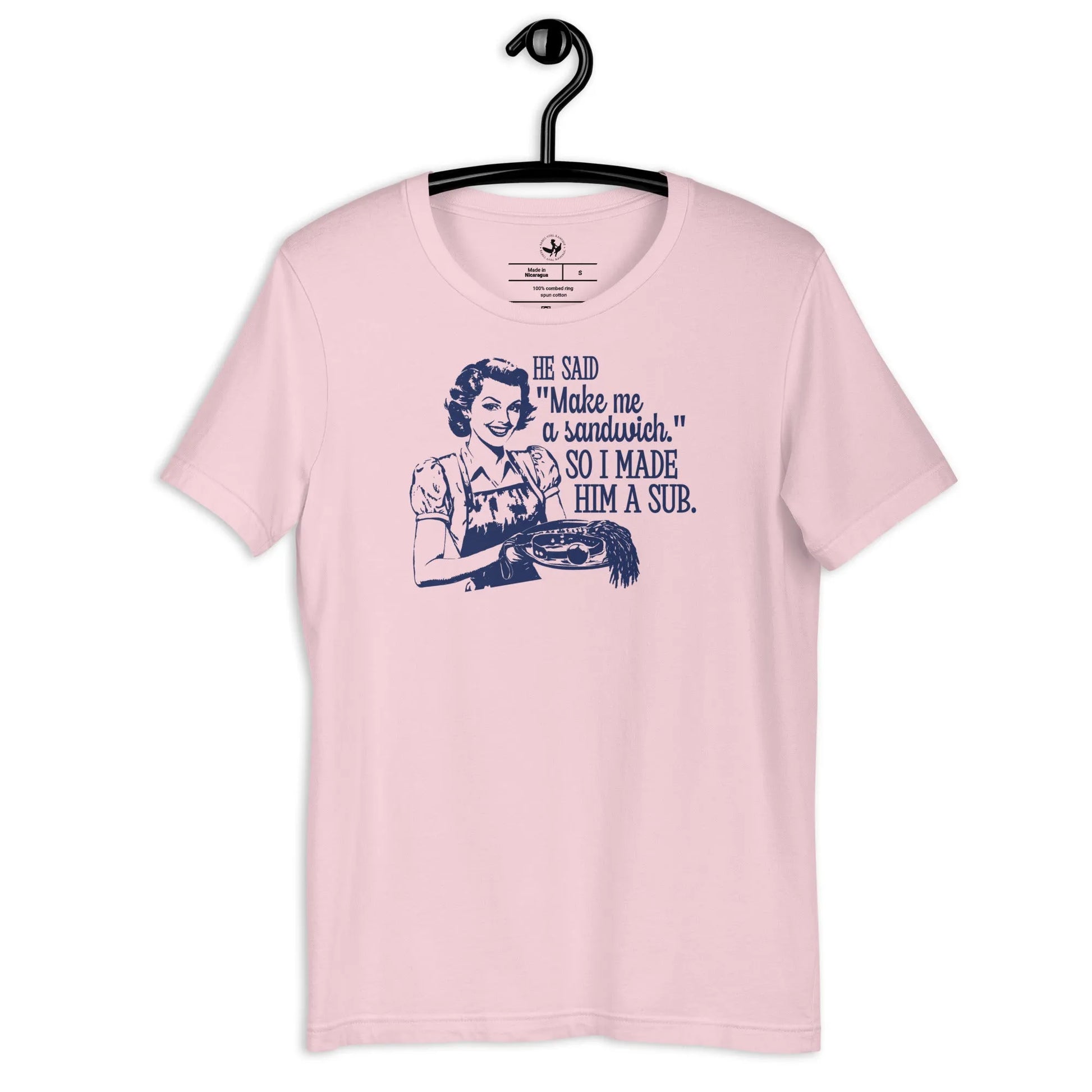 Make Him A Sub Sandwich Unisex T-Shirt, Feminist, BDSM, Humor, Vintage Graphic, 1960s, 1950s retro, Anne Lesniak, Rebel Girl Rampage