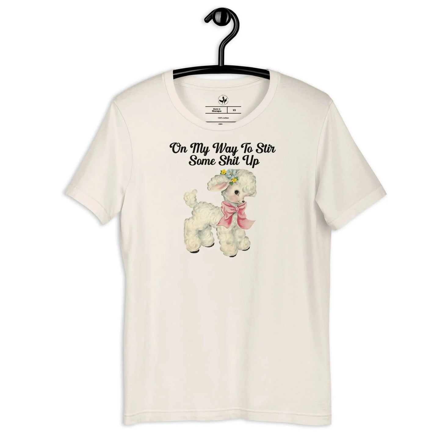 On my Way To Stir Some Shit Up Unisex T-Shirt, Cute and cranky, cottage core, baby tee, cutesy, Feminist Clothing, Rebel Girl Rampage