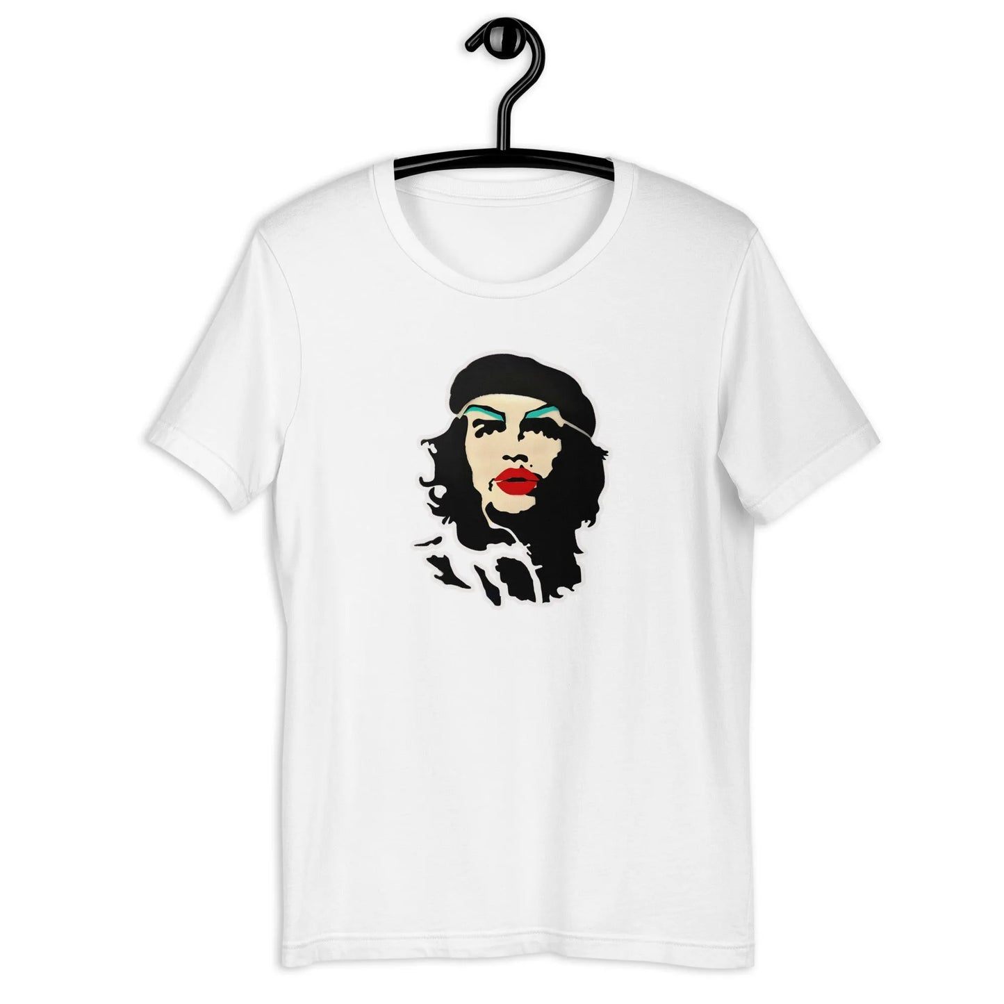 Revolution Slay Unisex T-Shirt, Ché Guevara in drag makeup, stencil graffiti art, Warhol Style, Pride Rebel Girl Rampage