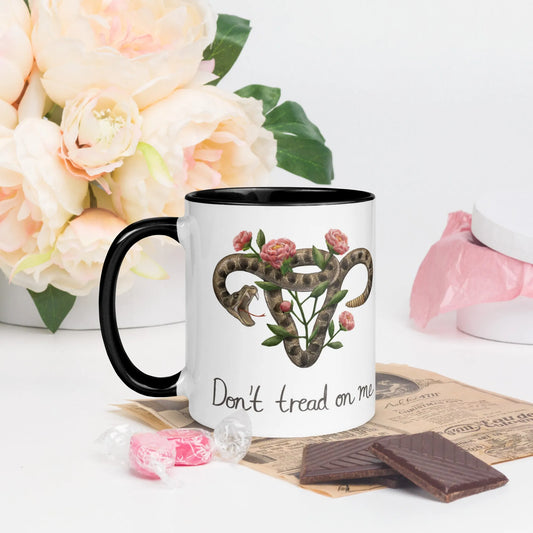 Don’t Tread On Me Uterus with Flowers Ceramic Pro Choice Rattlesnake Coffee Mug Drinkware Home Decor Allison Wong, Feminist  Mugs womens’s rights Rebel Girl Rampage