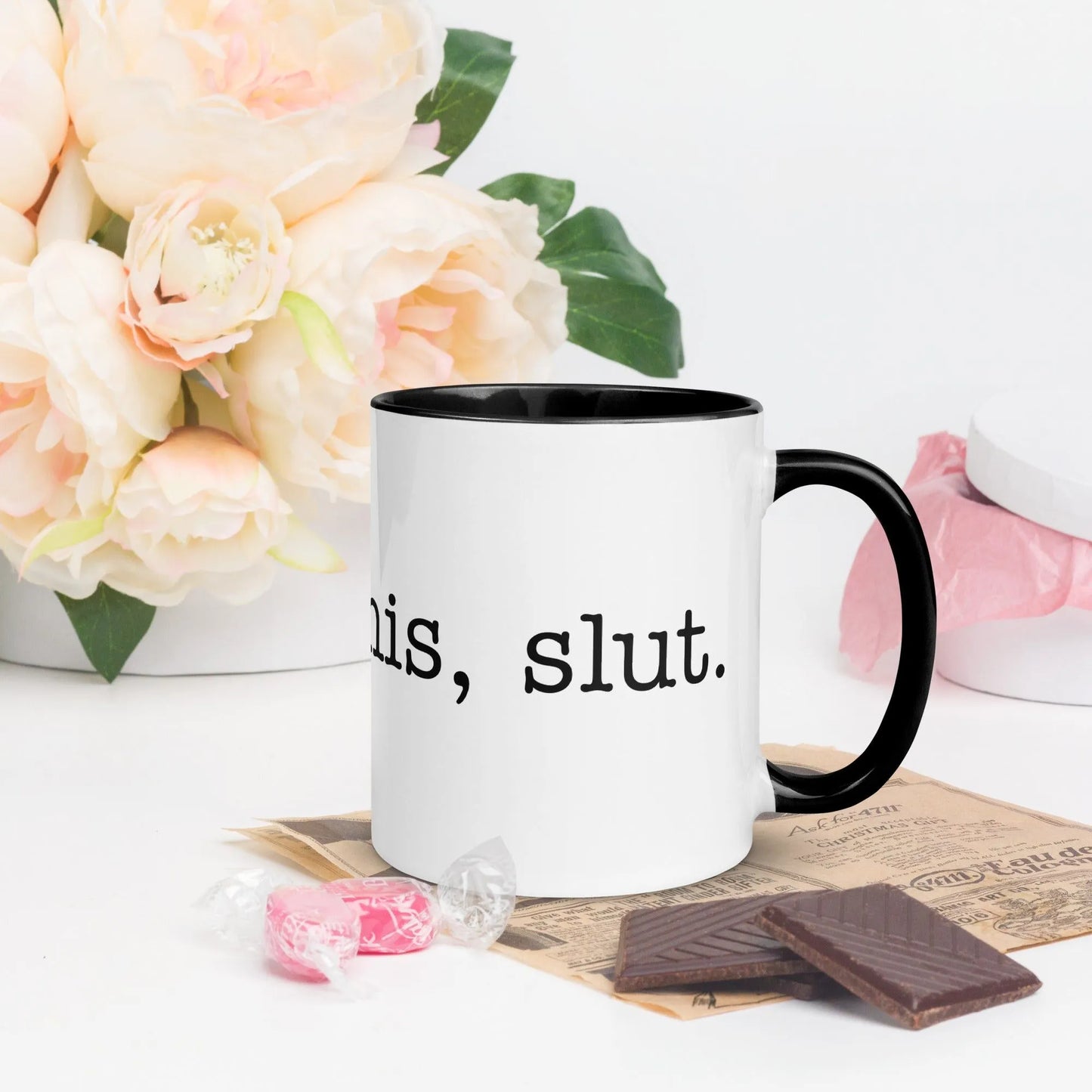 You got this, slut 11 oz inspirational ceramic coffee mug with color inside.