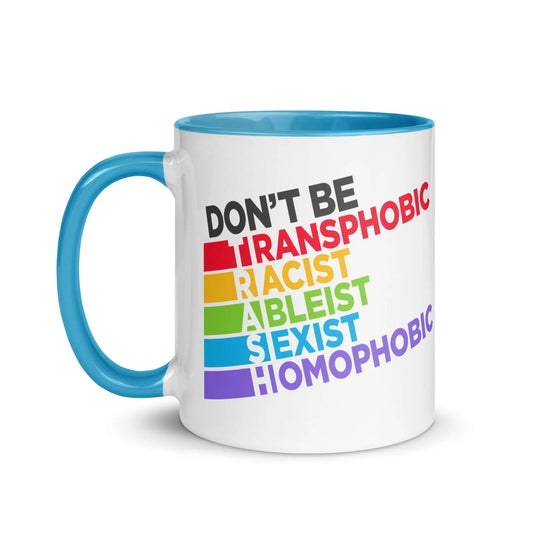 Don’t Be TRASH Ceramic Coffee Mug, Inclusive, LGBTQ, Feminist, Anti Fascist, BLM, Rebel Girl Rampage