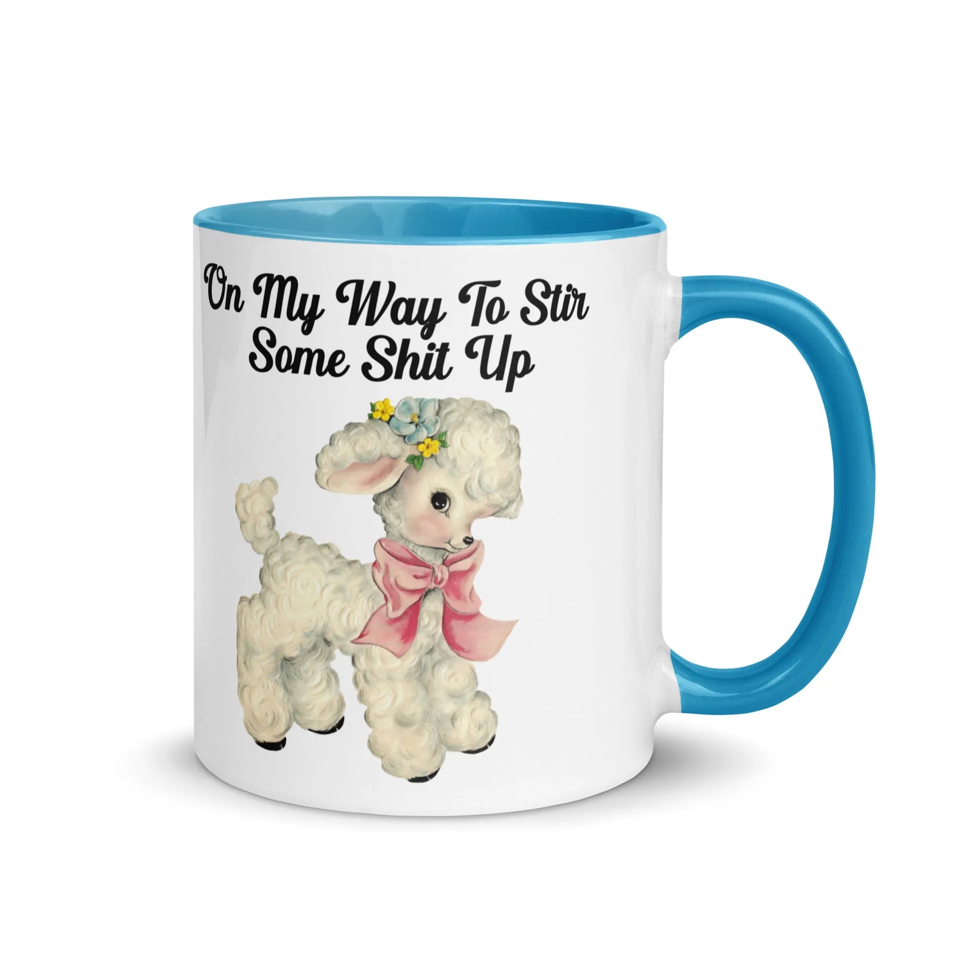 Stir It Up Ceramic Coffee Mug, Cute lamb, Sassy, cottage core, cute core , Start some shit, Rebel Girl Rampage