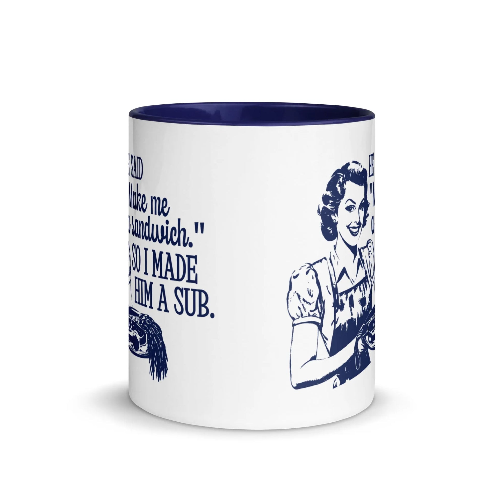 Sub Sandwich Ceramic Coffee Mug, Vintage graphic, feminist art, BDSM, women empowerment, Anne Lesniak, Rebel Girl Rampage